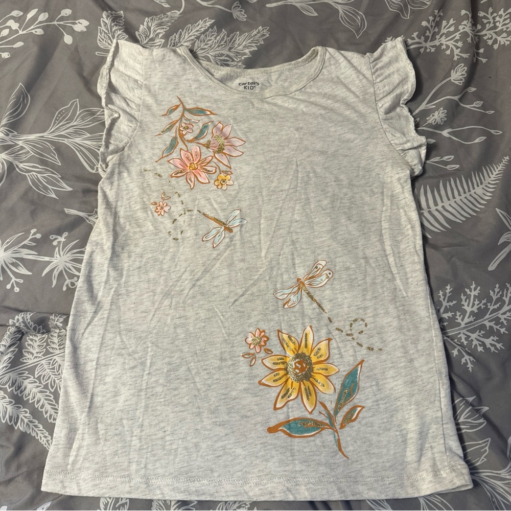 Floral Print Gray Women's Top